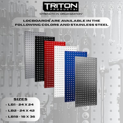 Triton Products LocBoard Pegboards with 63 pc. LocHook Assortment (LB2-GKit)