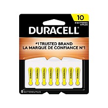 Duracell Size 10 Yellow Hearing Aid Batteries, 8/Pack (DA10B8ZM10)