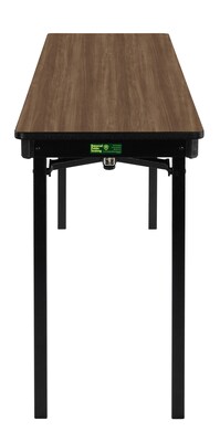 National Public Seating MSFT Series 18" x 72" Laminate Folding Table, Pinnacle Walnut (MSFT1872MDPEPN)
