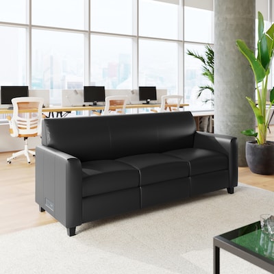 Flash Furniture Agent 70.25W LeatherSoft Sofa, Black (BT827U3BK)