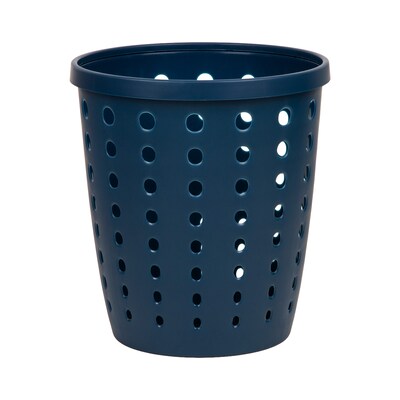 Staples Plastic Trash Can, 2.8 Gallon, Navy Blue (ST63896)