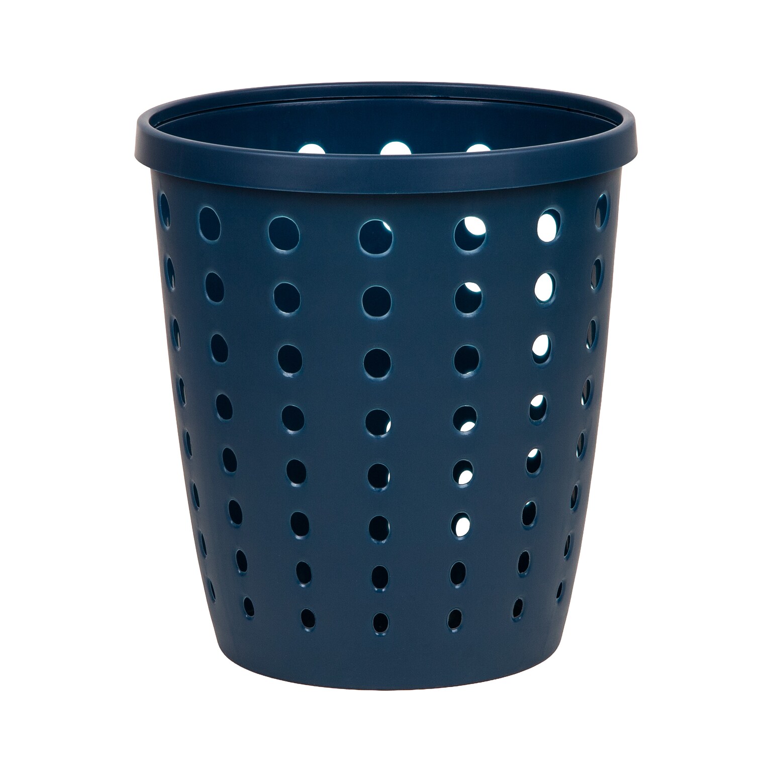 Staples Plastic Trash Can, 2.8 Gallon, Navy Blue (ST63896)