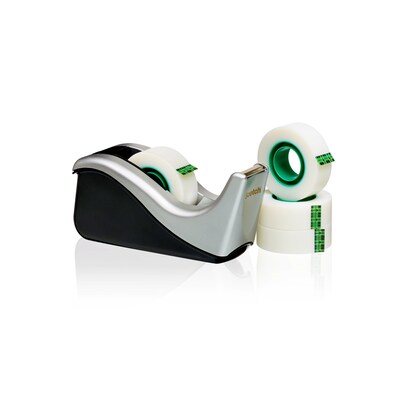 Scotch Desktop Tape Dispenser, Silver/Black (C60-ST)
