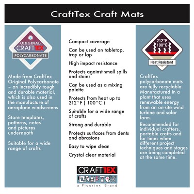 Floortex CraftTex Glass Craft Protector Mat, 19" x 24", Crystal Clear (FCCE1924G)