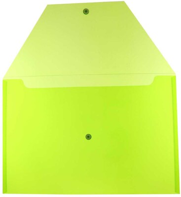 JAM Paper Premium Plastic Document File, 1 Pocket, Legal, Lime Green, 3/Pack (219S0lix3)