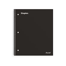 Staples Premium 1-Subject Notebook, 8.5 x 11, College Ruled, 100 Sheets, Black, 12 Notebooks/Carto