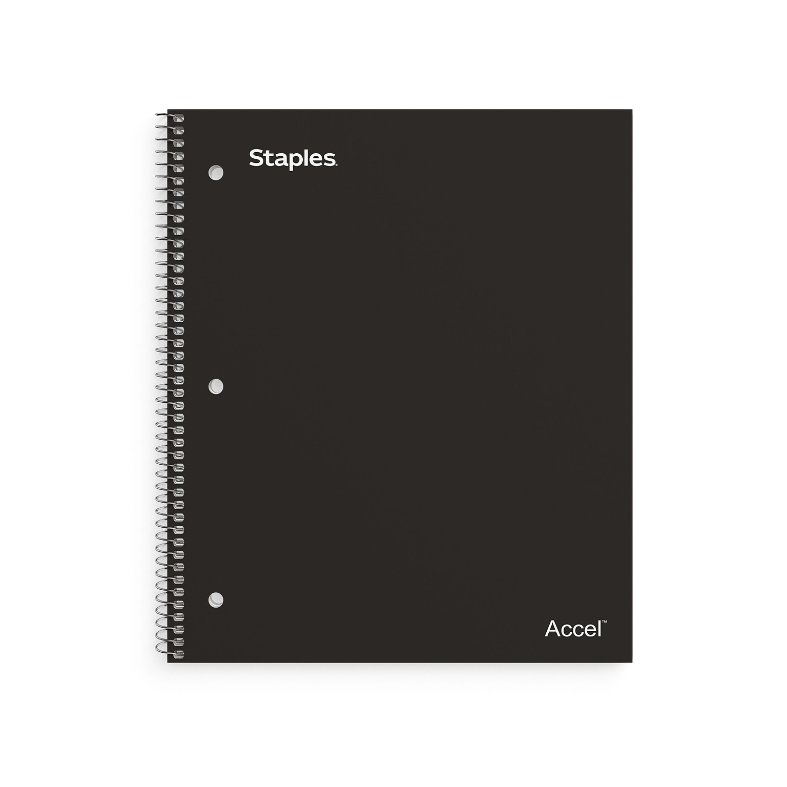 Staples Premium 1-Subject Notebook, 8.5 x 11, College Ruled, 100 Sheets, Black, 12 Notebooks/Carton (ST20950CT)