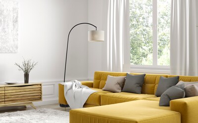 Adesso Chrystie 83.5H Black Floor Lamp with Drum Shade (4053-01)