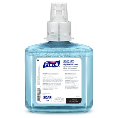 PURELL HEALTHY SOAP Foaming Hand Soap Refill for ES6 Dispenser, 1200 ml, 2/Carton (6470-02)