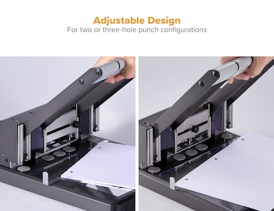 Bostitch 3-Hole Punch, 130 Sheet Capacity, Black (03200)