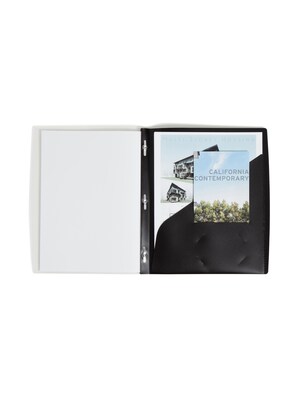Smead Report Covers with Clear Front, 3-Prong, Letter Size, Black, 5/Pack (86010)