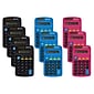 Better Office Products Pocket Size Calculators, 8-Digit Display, Dual Power w/AA Battery, Assorted Colors, 10/Pack (00403-10K)