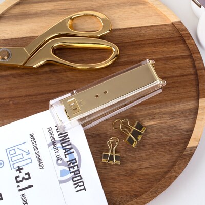 Swingline Acrylic Reduced-Effort Desktop Stapler, 20-Sheet Capacity, Clear/Gold (S700000A)