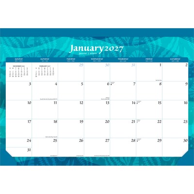 2027 BrownTrout Seaside Currents 17 x 12 Monthly Desk Pad Calendar, Assorted Colors (9798330709304)