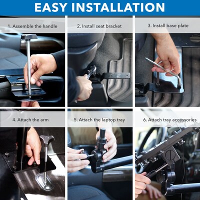 Mount-It! 19.68" x 4.25" Steel Adjustable Vehicle Laptop Mount with Universal Base, Black (MI-528)