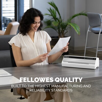 Fellowes Saturn 95 Thermal & Cold Laminator with 10-Sheet Starter Kit, 9.5" Width, White (5735801)