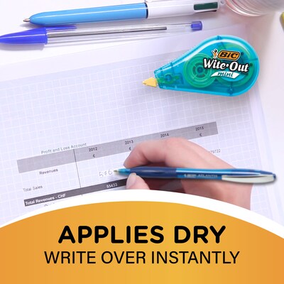 BIC Wite-Out Mini Correction Tape, White, 3/Pack (WOTMP31-WHI)