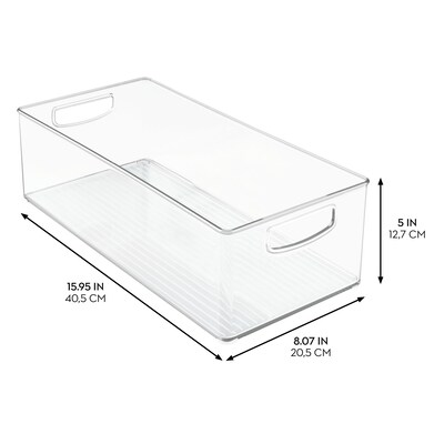 iDesign Plastic Stackable Pantry Bin - Organizer Bin with Handles for Organization- Ideal for Cabinets or Fridges