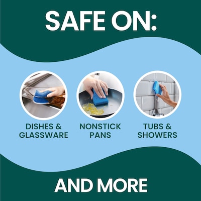 Scotch-Brite Non-Scratch Sponge with Scrubber, Blue, 6 Sponges/Pack (526-5)