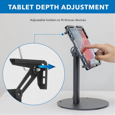 Mount-It! Adjustable Universal Tablet Countertop Stand with Tilt, for 9.7" to 13" Screens, Black (MI-3881BLK)