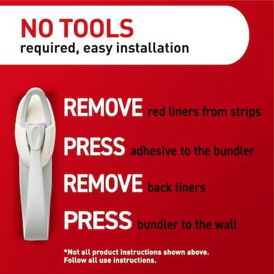 Command Damage Free Medium Utility Cord & Light Clips, White, 2/Pack (17304)