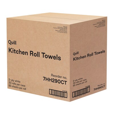 Quill Brand® Kitchen Paper Towels, 2-Ply, 85 Sheets/Roll, 30 Rolls/Carton (7HH290)