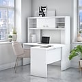 Office by kathy ireland® Echo L Shaped Desk with Hutch, Pure White (ECH031PW)
