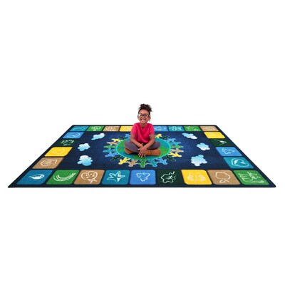 Joy Carpets One World Nylon 7'8" x 10'9" Machine Tufted Rug, Neutrals (1745D-01)