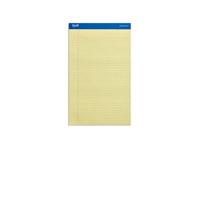 Quill Brand® Gold Signature Premium Series Legal Pad, 8-1/2 x 14, Wide Ruled, Yellow, 50 Sheets/Pa