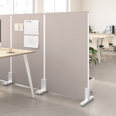 Bush Business Furniture Fabric Freestanding Privacy Panel, 55H x 34W, Warm Beige (PSP134WB-03)