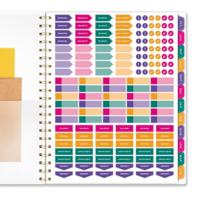 2026-2027 AT-A-GLANCE BADGE Floral 8.5" x 11" Academic Weekly & Monthly Planner, Plastic Cover, Multicolor (1791-905A-27)