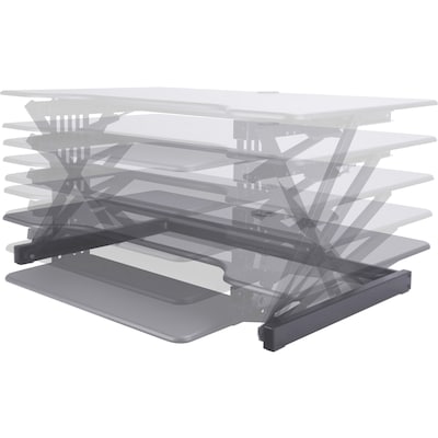 Lorell Active Office Deluxe Adjustable Desk Riser Stand, Up to 47" Monitor, Black (LLR99759)