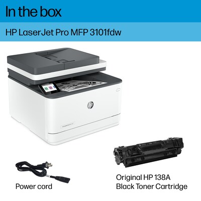 HP LaserJet Pro MFP LJP 3101fdw Wireless Black & White Laser Printer, All-In-One, Print, Scan, Copy, Fax (3G628F)