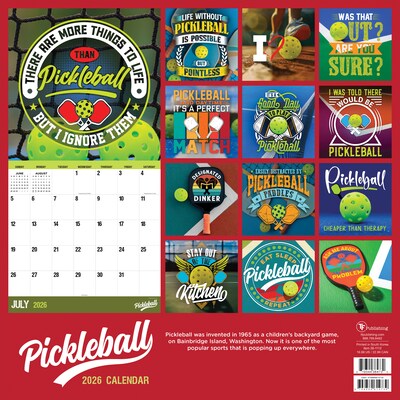 2026 TF Publishing Pickleball Is Life 12" x 12" Monthly Wall Calendar (26-1112)