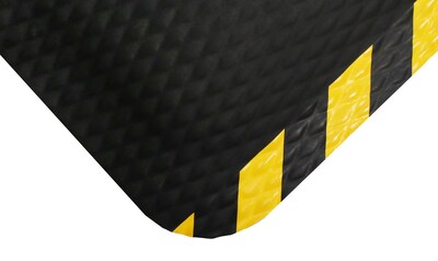 M + A Matting Hog Heaven Max Anti-Fatigue Commercial Floor Mat, 3 x 5, Black/Yellow (424235100)