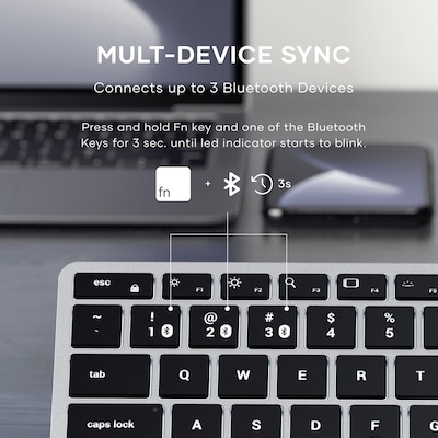 Satechi Slim X1 Wireless Keyboard for Apple MacOS, Silver (ST-BTSX1S)