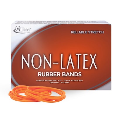 Alliance Non-Latex Multi-Purpose #33 Rubber Bands, 3-1/2 x 1/8, Orange, 720/Pack (37336)
