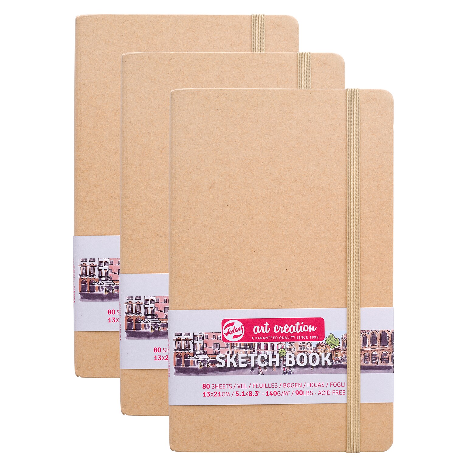 Talens Art Creation 5.1 x 8.3 Sketch Book, 80 Sheets/Book, 3/Bundle (TLN9314432M-3)