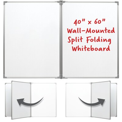 Excello Global Products Wall-Mounted Magnetic Steel Dry-Erase Whiteboard, 40" x 60" (EGP-HD-0551)