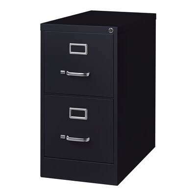 Alera Two-Drawer Economy Vertical File, Letter-Size File Drawers, 15 x 26.5 x 28.37, Black (ALEHV