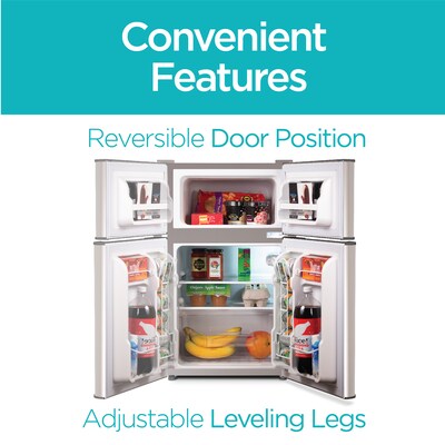 Black & Decker Adjustable Temperature Control Refrigerator w/Freezer, 3.1 Cu. Ft., Gray/Silver (BCRDK32V)
