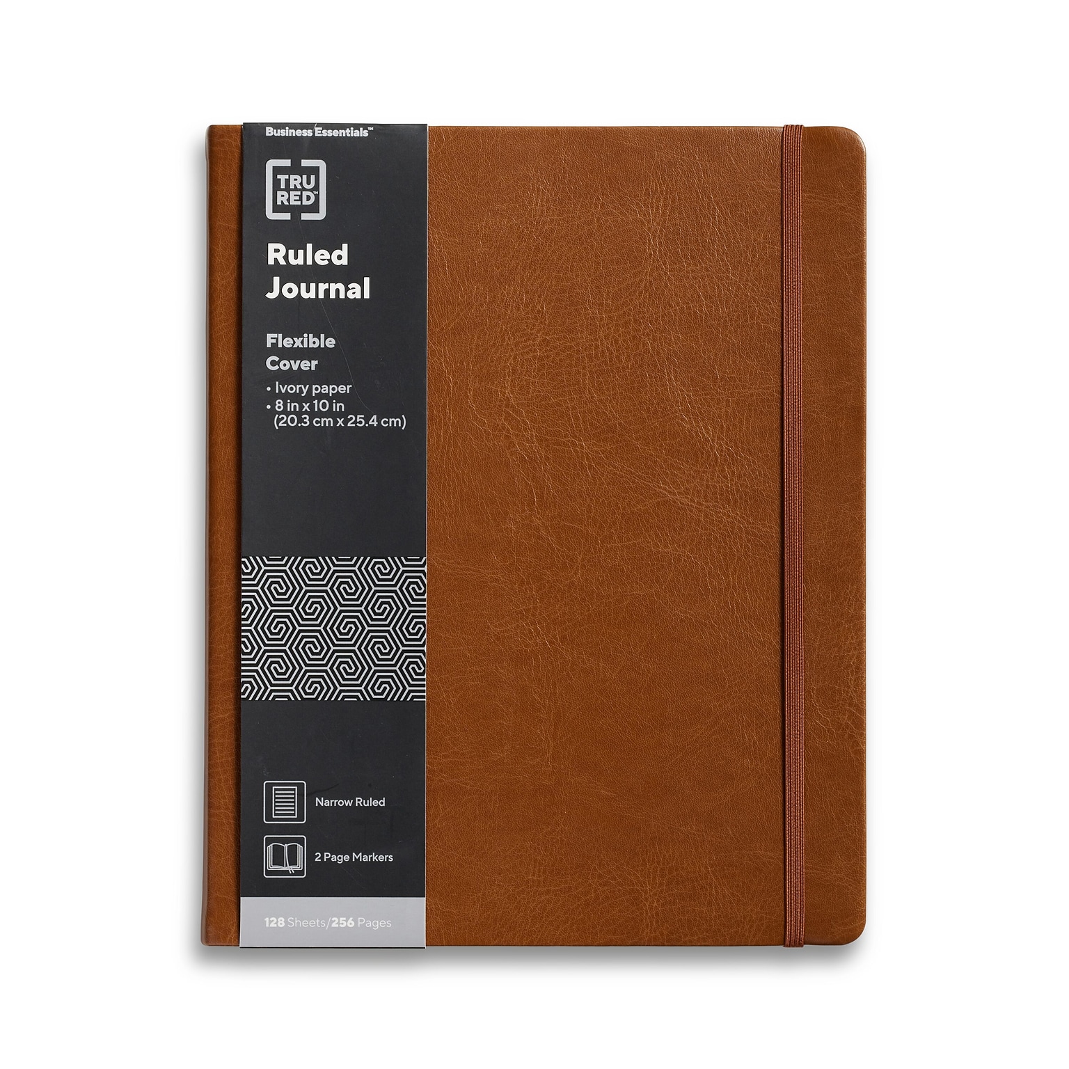 TRU RED™ 8” x 10” Large Flexible Cover Narrow Ruled Journal, Cognac (TR61953)