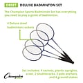 Champion Sports Plastic/Nylon/Steel Deluxe Badminton Set, Multicolor, Each (CHSDBSET)