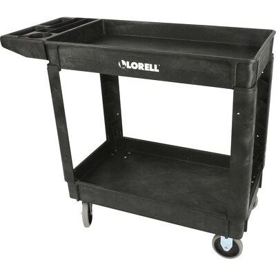 Lorell 2-Shelf Utility Cart, Black (LLR03611)