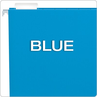 Pendaflex Recycled Hanging File Folders, 1/5 Tab, Letter Size, Blue, 25/Box (81603)