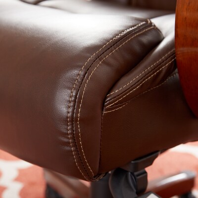 La-Z-Boy Delano Ergonomic Leather Executive Big & Tall Chair, 400 lb. Capacity, Brown (45833OSS)