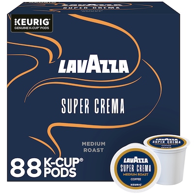 Lavazza Super Crema Coffee Keurig® K-Cup® Pods, Medium Espresso Roast, 88/Carton (5000391097CT)