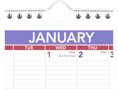 2025 AT-A-GLANCE 8 x 11 Monthly Wall Calendar, White/Purple (PM1-28-25)