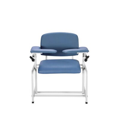 Viva Comfort Extra Wide Adjustable Bariatric Phlebotomy Blood Drawing Chair, 500 lbs. Capacity, Blue (ADI997-01-BLU-HD-MK)