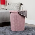 Mind Reader Plastic Laundry Hamper with Lid, Pink, 2/Set (50HAMP2PK-PNK)